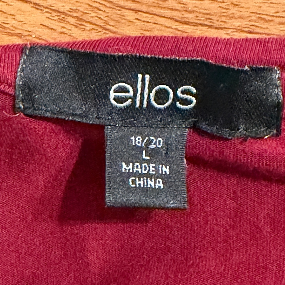 Ellos Deep Red Burgundy Garment Women Sz Large Crewneck Shaft Relaxed Dress‎ - Picture 5 of 7